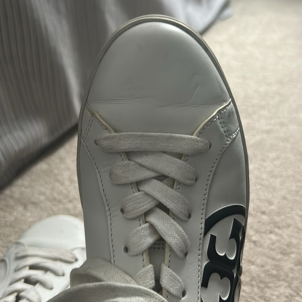 Tory Burch White Sneakers with Black Emblem - Picture 7 of 7